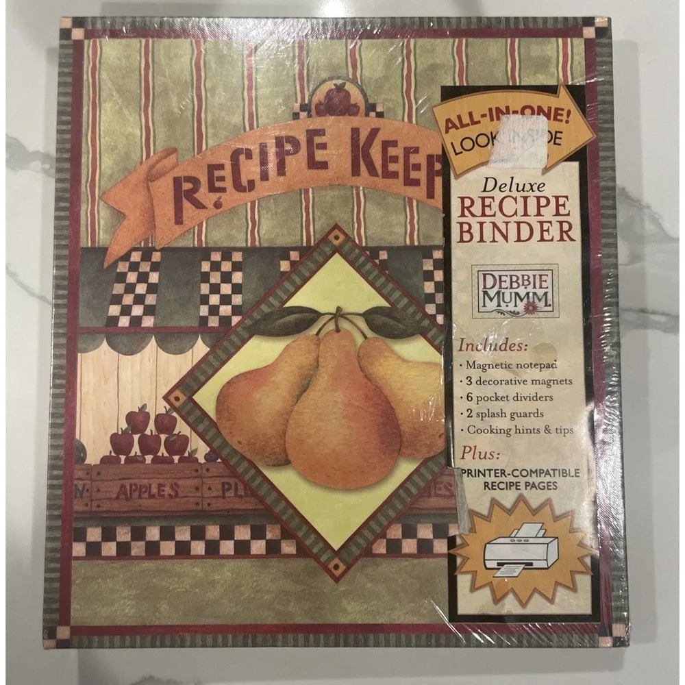 DEBBIE MUMM Deluxe Recipe Binder Like New‎ Pear Design 2008